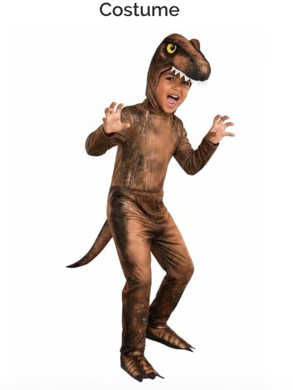 Brown T-Rex Dinosaur Kids Costume - Classic Dino Outfit